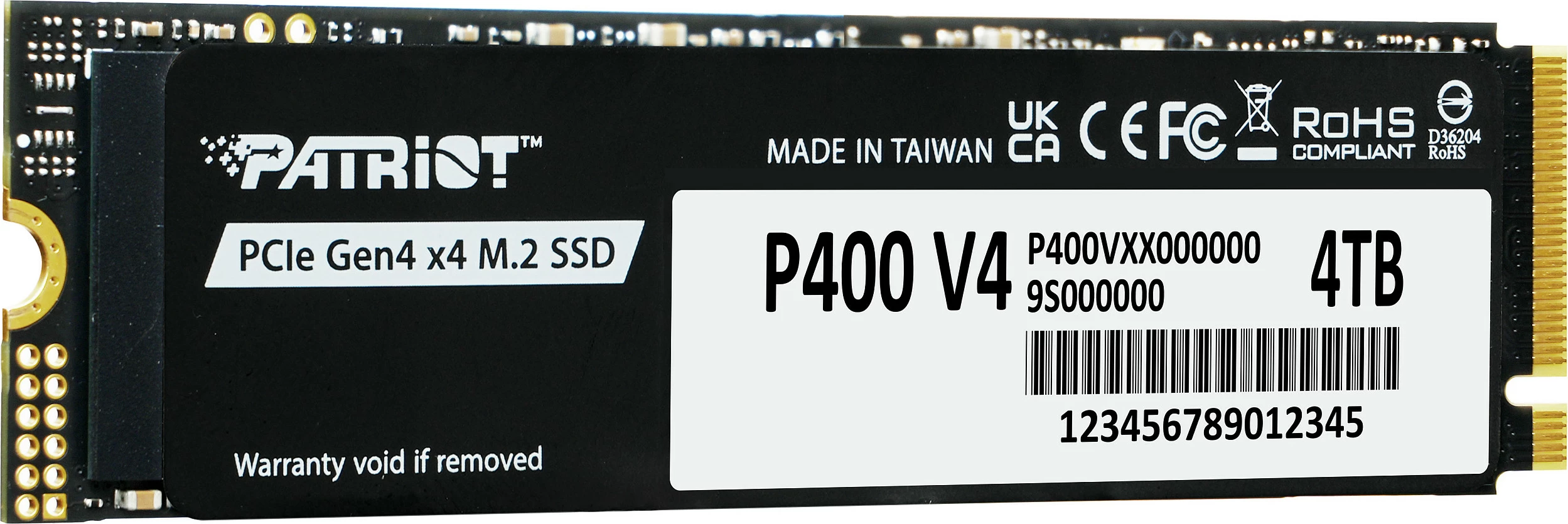 SSD M.2 Patriot P400 V4 4TB, NVMe PCIe 4.0 x4, 2280, i zi