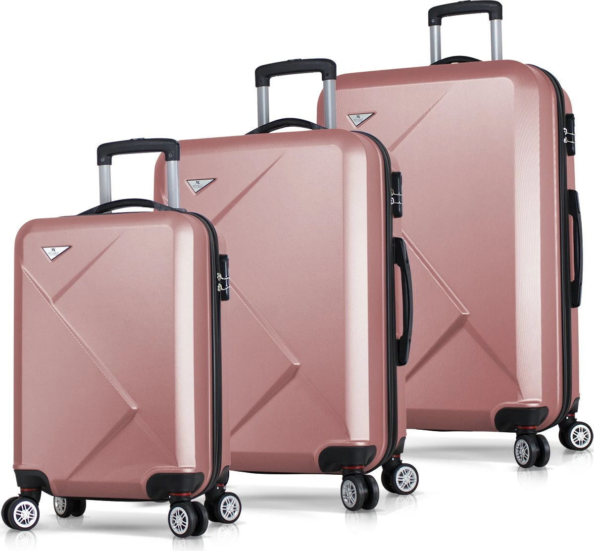 Set valixhesh (3 copë), ngjyrë rozë gold, Zoozie Bags, 6783