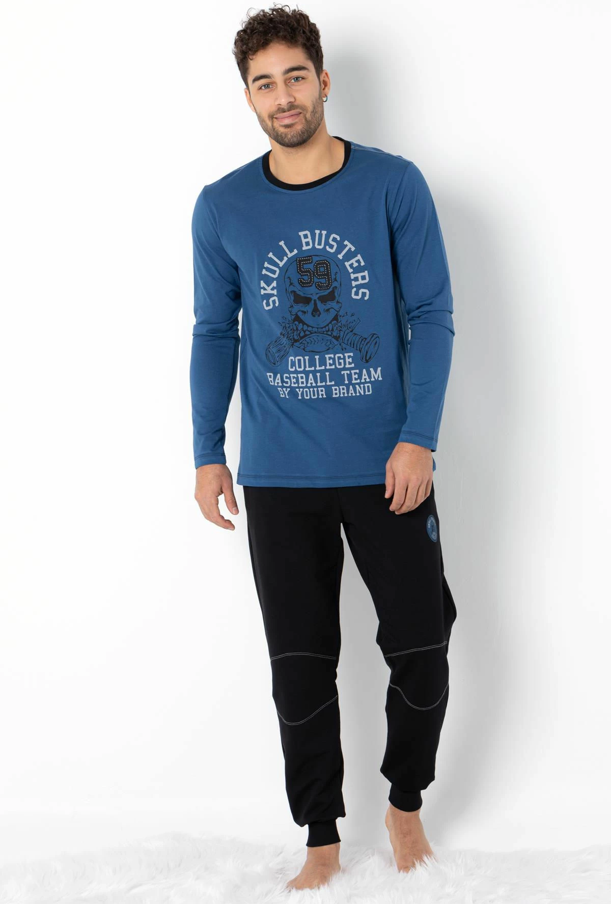 Pizhama për burra Jumeon, 002-000691, blu, e zezë