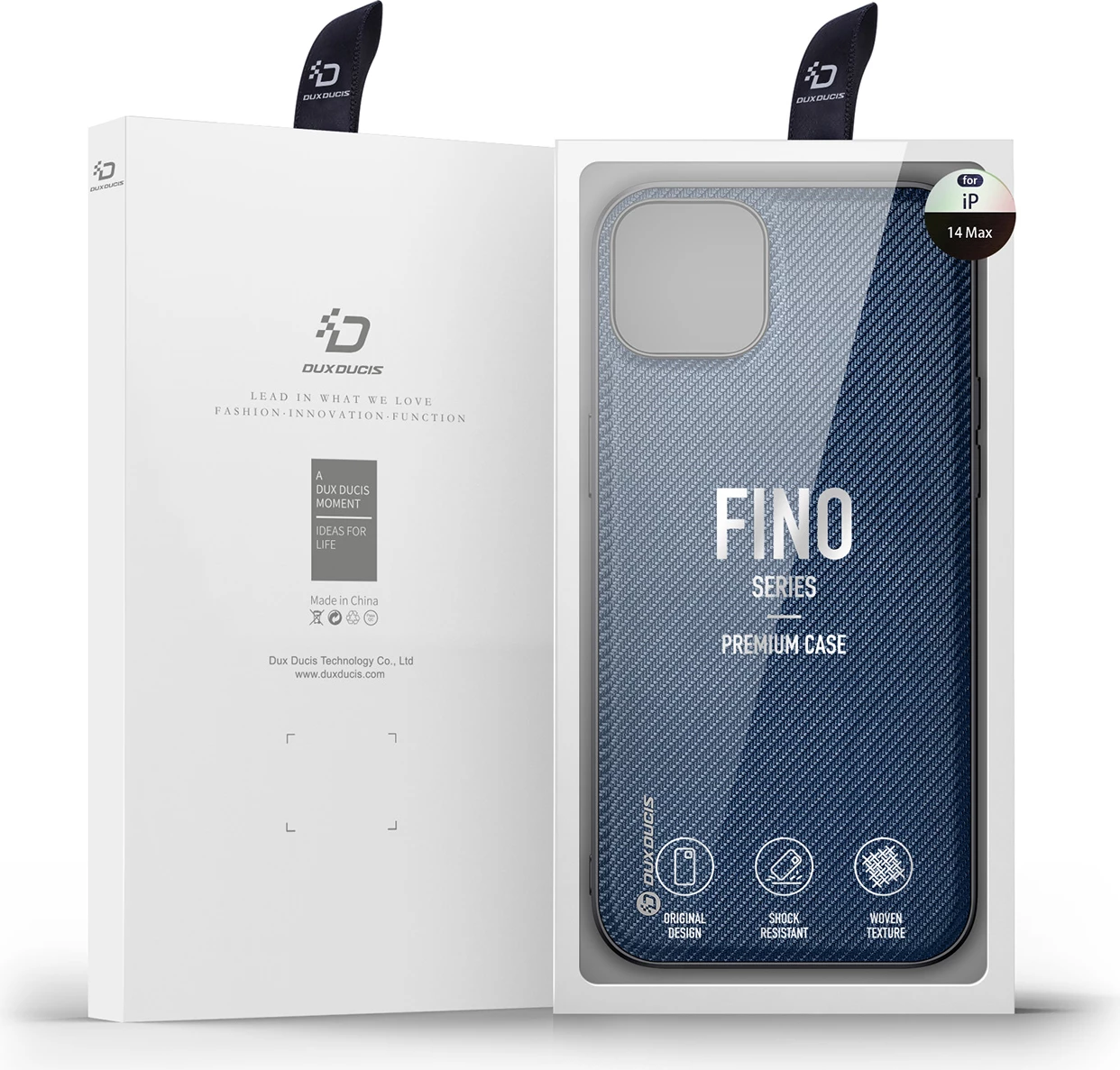 Mbështjellës Dux Ducis Fino për iPhone 14 Plus, najlon, Blu