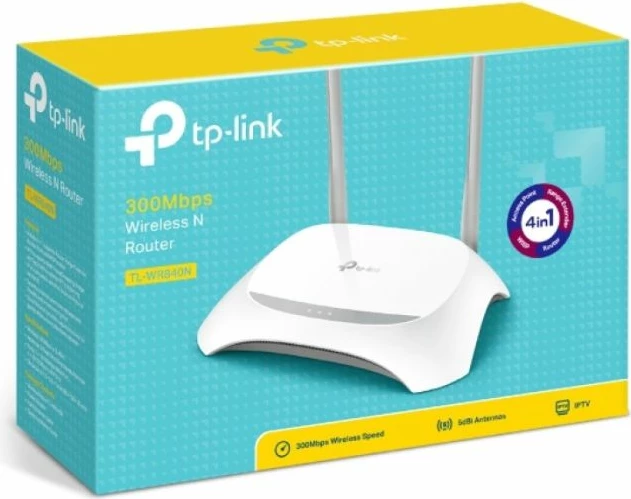 Router Wi‑Fi TP-LINK TL-WR840N N300 300Mbps 2.4GHz 2 antena, i bardhë