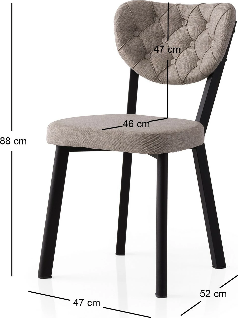 Set karrigesh (2 copë) Skye Decor, Enzo - 808 V2, ngjyrë e zezë dhe gri