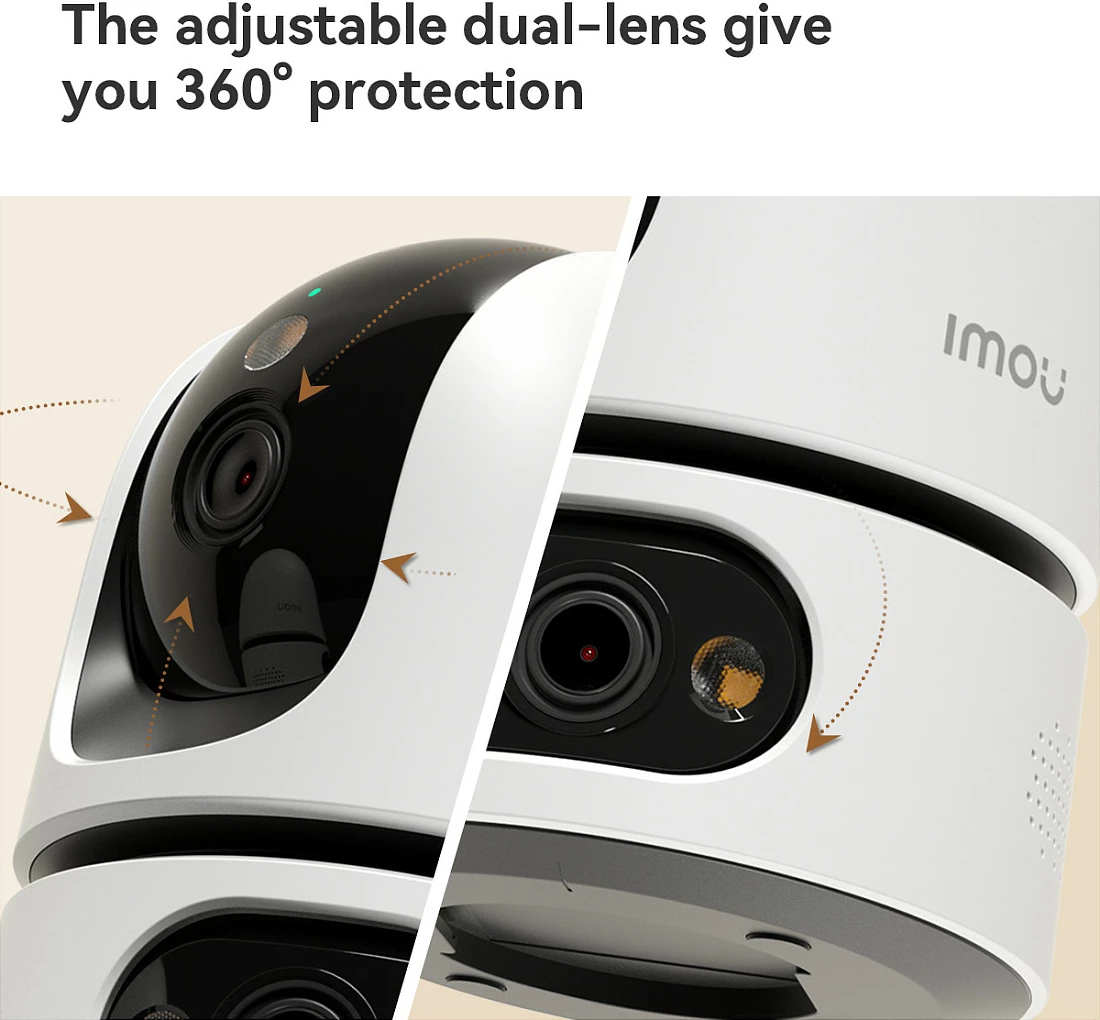 Kamerë sigurie IP Imou Ranger Dual Pro 6MP, Wi‑Fi 6, PTZ 360°, MicroSD, e bardhë