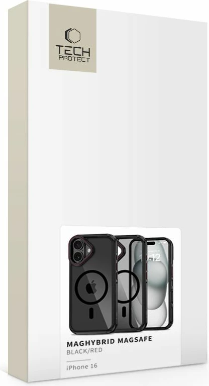 Mbështjellës Tech-Protect MagHybrid MagSafe për iPhone 16, i zi