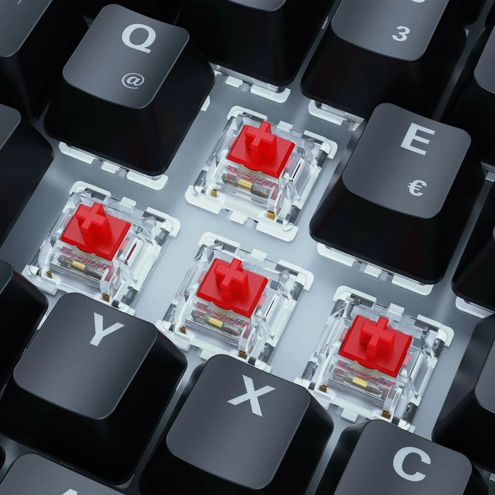 Kasë mekanike SHARKOON SKILLER SGK50 S3, Gateron Red, RGB, 75%, DE layout, e zezë