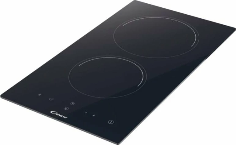 Pllakë qeramike Candy CDH30, 2 zona, 2.9 kW, 28.8 cm, e zezë