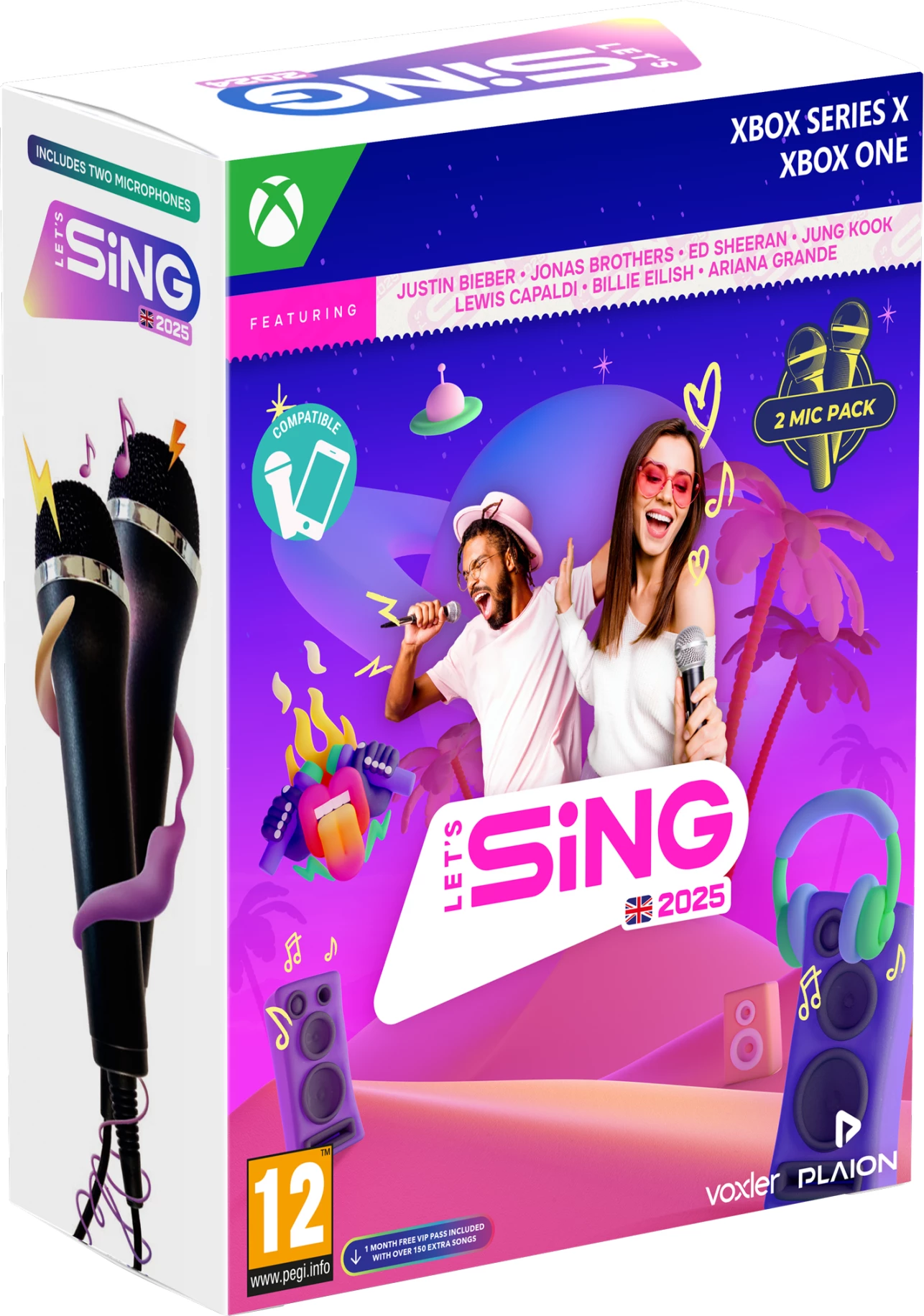 Lojë karaoke Plaion Let's Sing 2025, për Xbox Series X/Xbox One, bundle me 2 mikrofonë