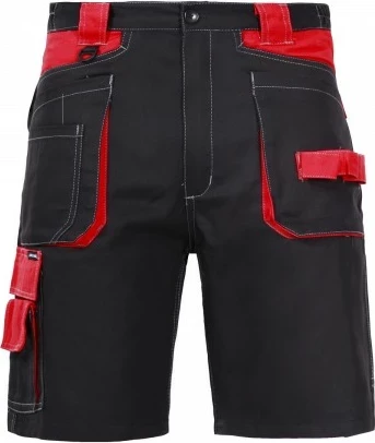 Pantallona të shkurtra pune LAHTI PRO L4070406 100% pambuk 245g/m² 3XL zezë/kuqe