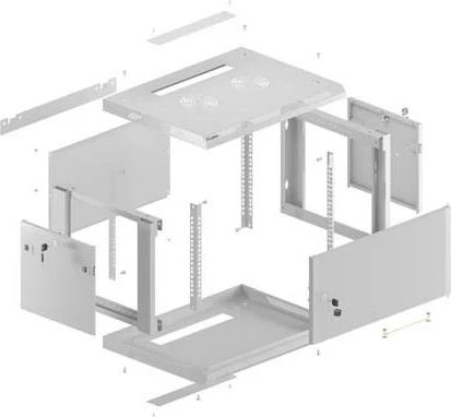 Kasë rack LANBERG 19" 4U, 600x600mm, varëse, metal, gri