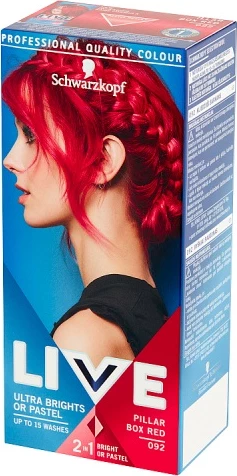 Ngjyrë për flokë Schwarzkopf Live Ultra Brights or Pastel 092 për femra e kuqe e ndezur
