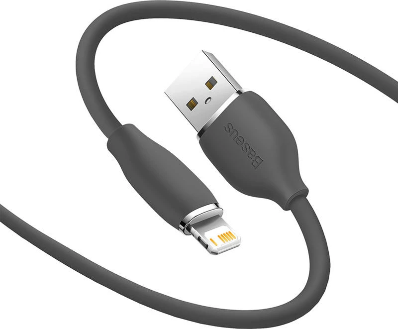 Kabllo Baseus Jelly USB në Lightning, 1.2m, 2.4A, e zezë