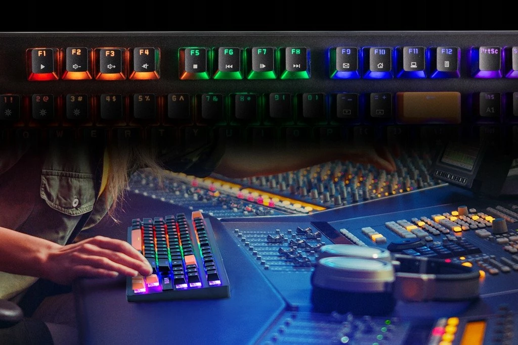 Tastierë mekanike Marvo Krone 87 KG901C EN, 87 taste (TKL 80%), Blue Switch, RGB, USB me kabllo 1.5 m, layout US, e zezë