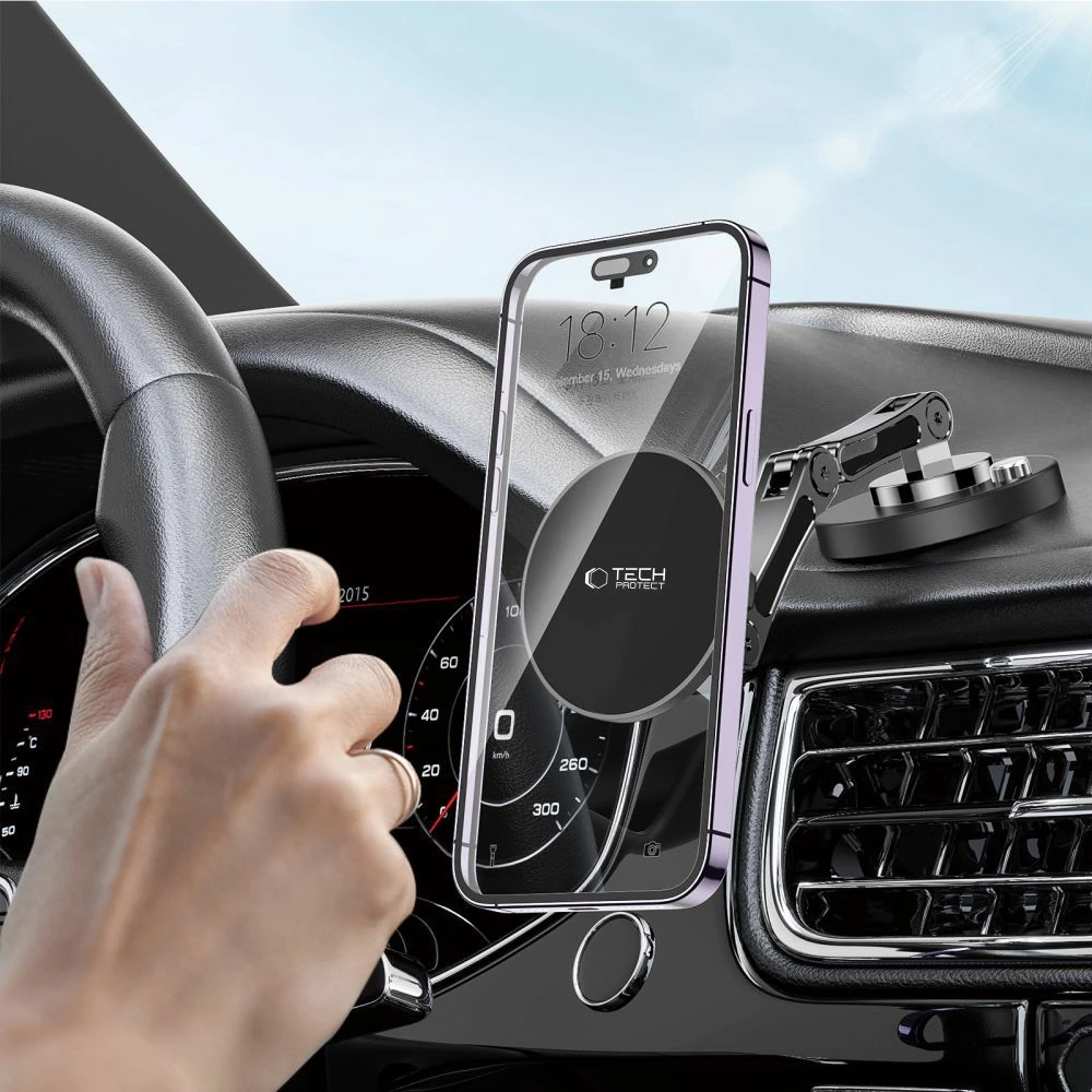 Mbajtës magnetik për telefon Tech-Protect N57, MagSafe, i zi