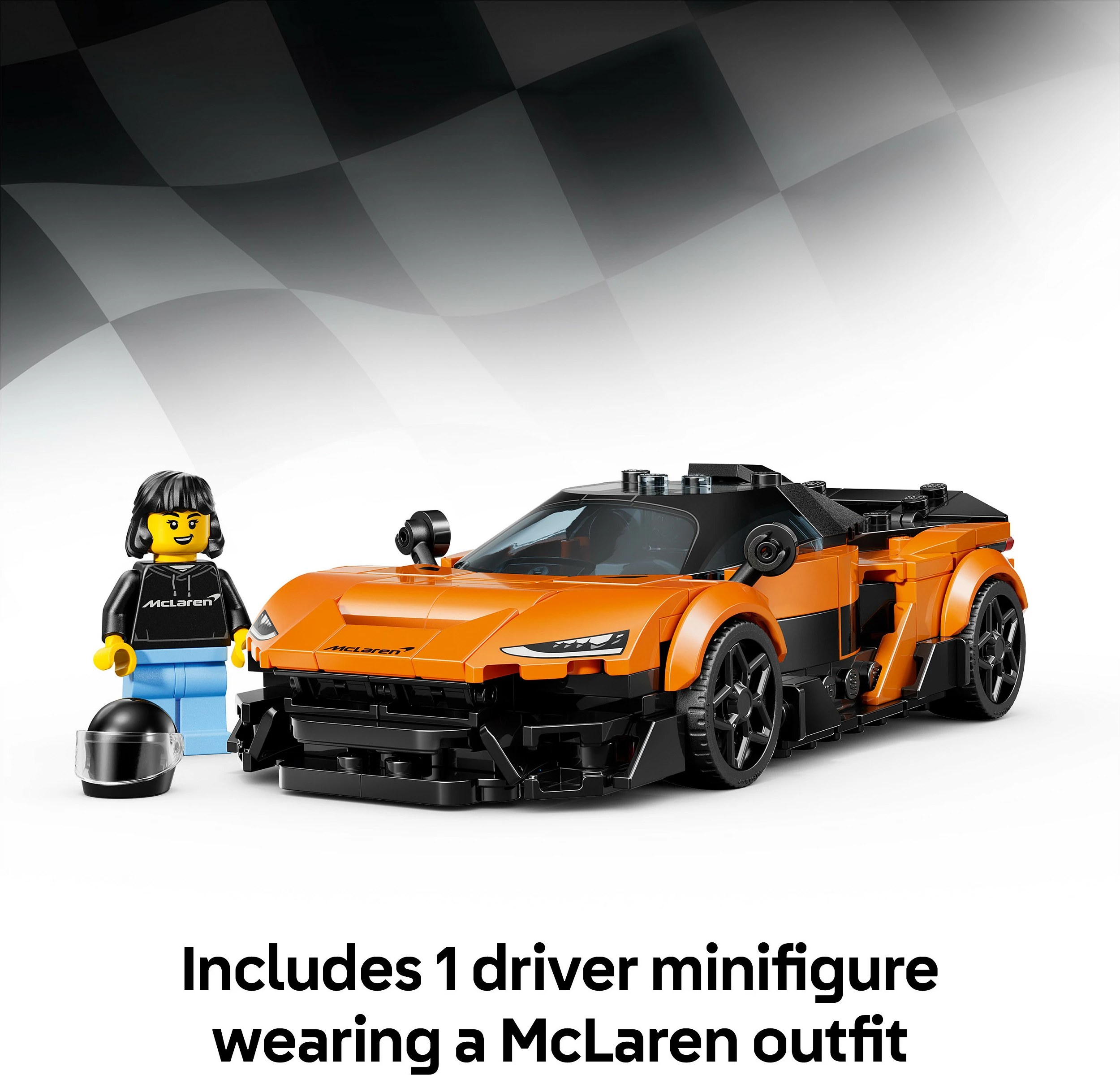 Set ndërtimi LEGO Speed Champions McLaren W1 77257, 287 copë, 9+, portokalli/zi