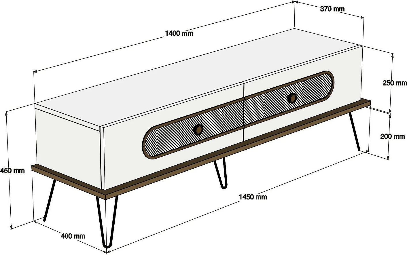Set mobiljesh për dhomë dite Skye Decor, Ekol, krem