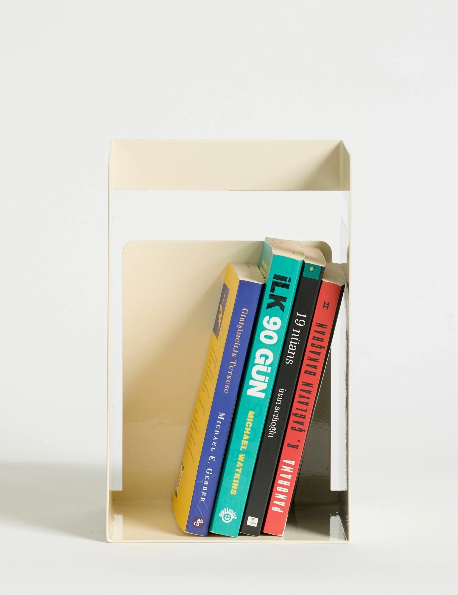 Mbajtës librash Skye Decor, formë kube, ngjyrë krem