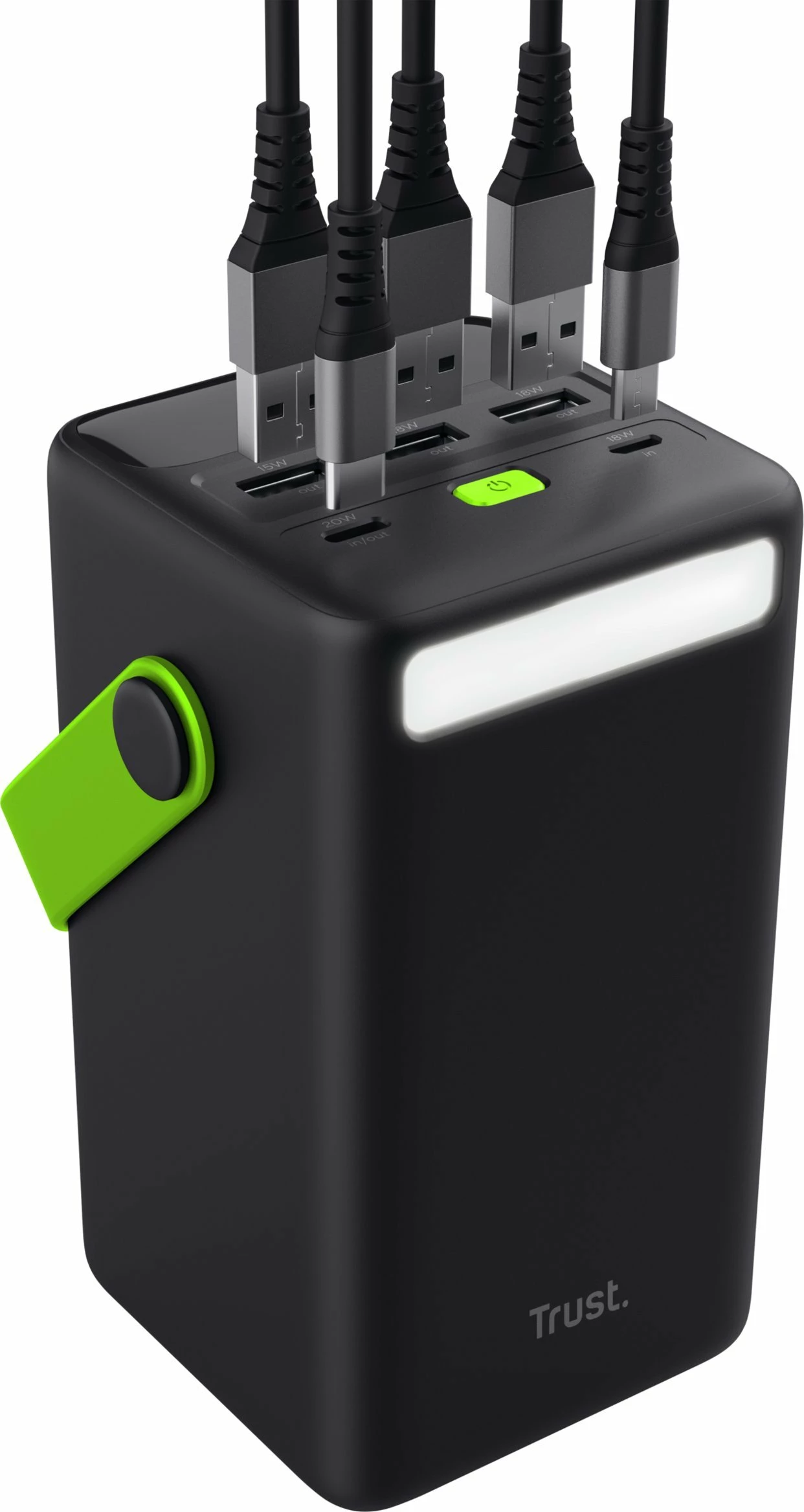 Powerbank Trust Redoh XXL 50000mAh 20W QC 3.0/PD me display, zi-jeshile