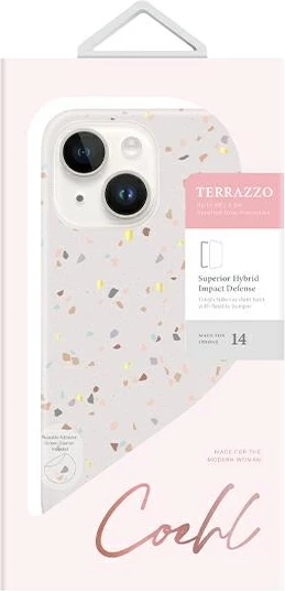 Mbështjellës UNIQ Coehl Terrazzo për iPhone 14 Plus, sand