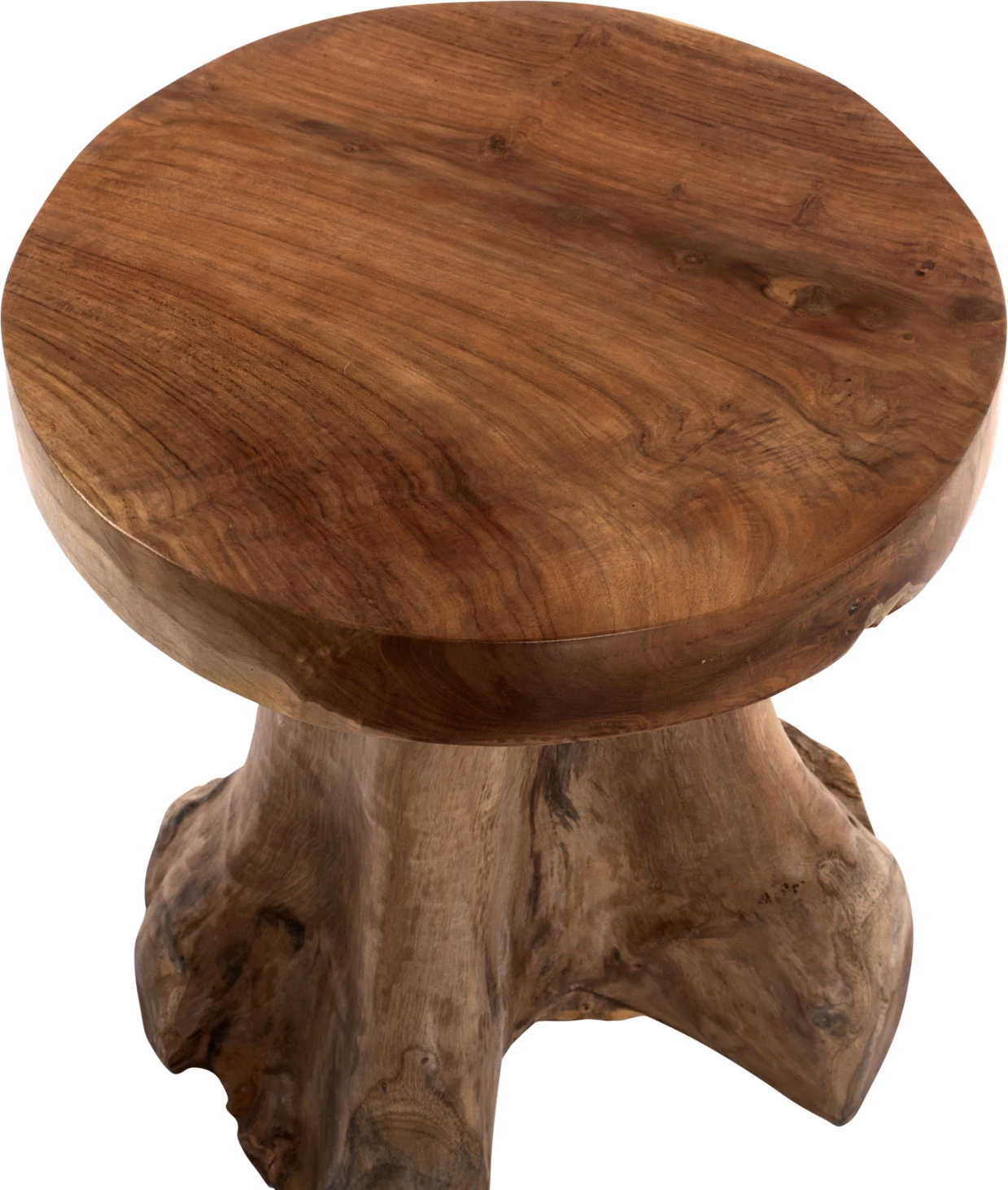 Tavolinë anësore FH9351 dru tik ngjyrë natyrale Φ40x45H