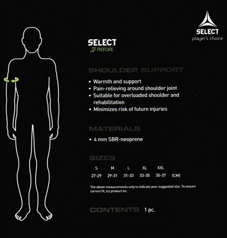 Mbrojtës i nyjeve të supit për meshkuj dhe femra Select, i zi