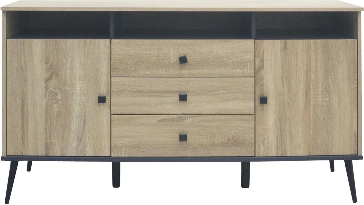 Bufe Zezan, ngjyrë sonoma-gri e errët, 140.5x41.5x80cm