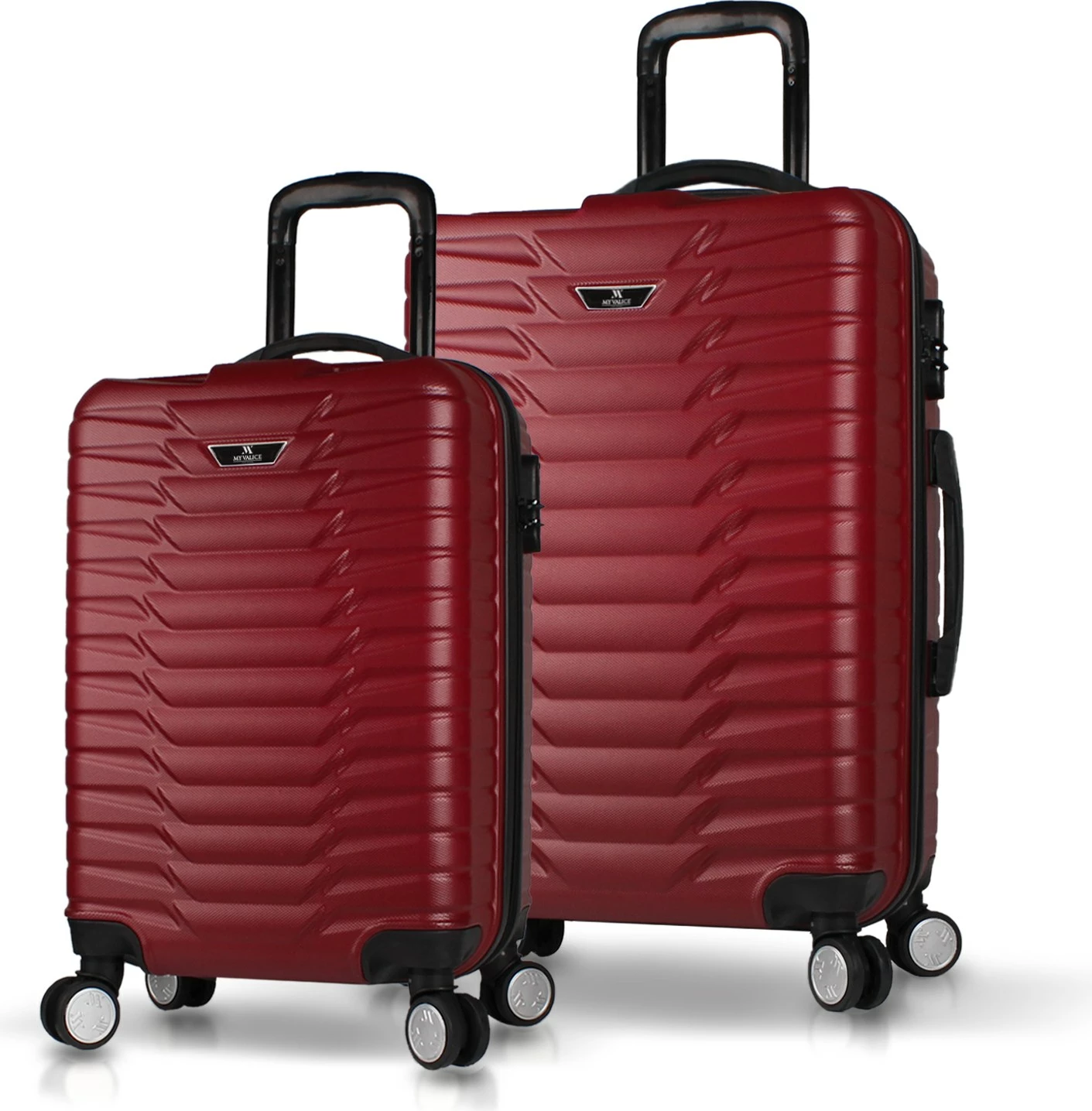 Set valixhesh (2 copë), ngjyrë e kuqe claret, Zoozie Bags, 5677