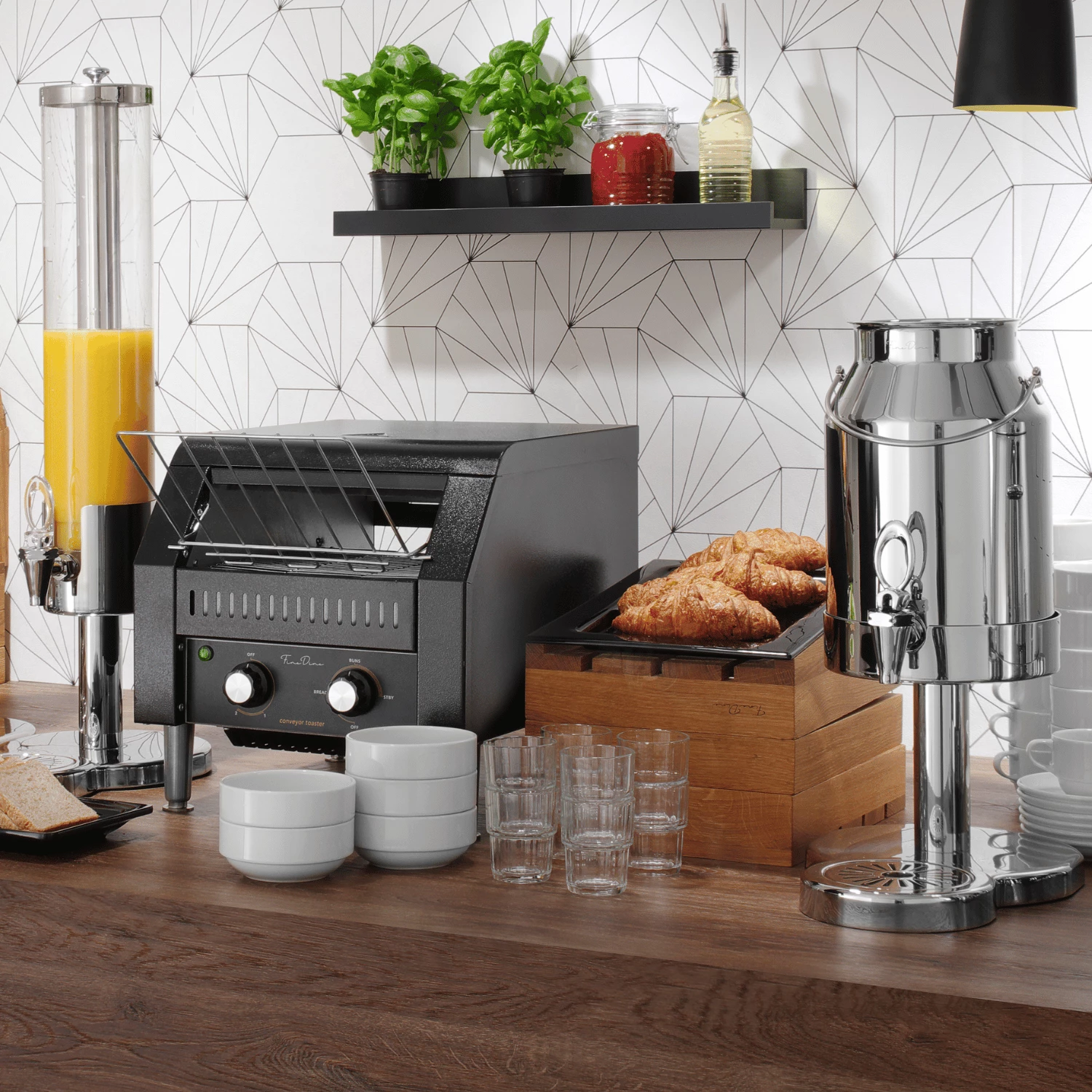 Toaster transportues, Fine Dine, 2200W, çelik inox, 418x368mm, e zezë