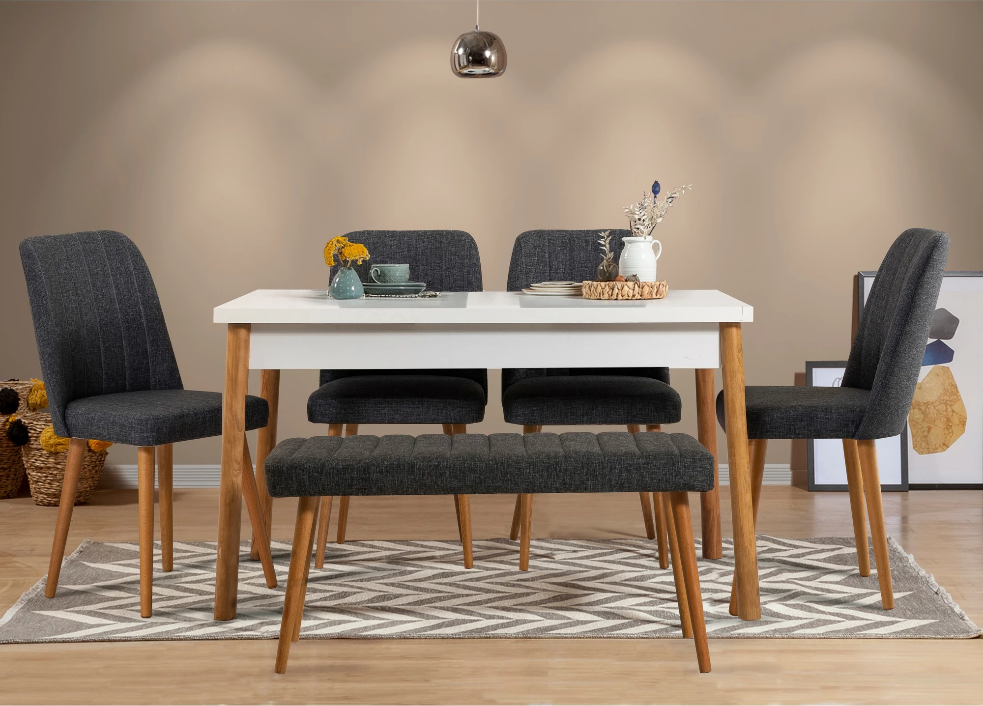 Tavolinë me karrige (6 copë), Skye Decor, Costa 1053 - 2 AB