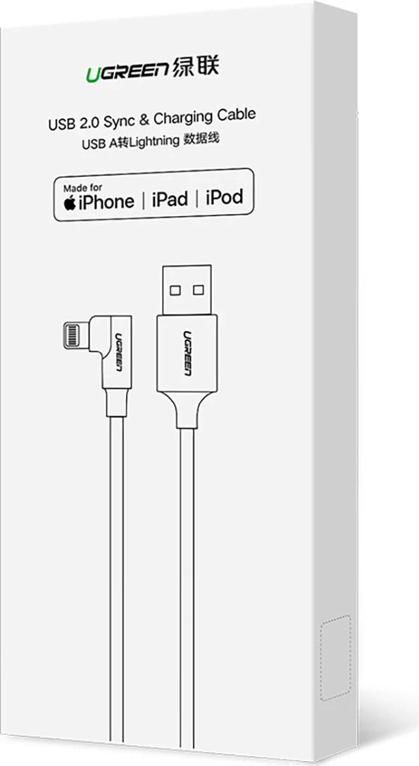 Kabllo Ugreen US299 60555, Lightning/USB-A, 1m, 2.4A, e kuqe