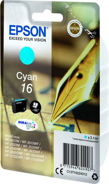 Patron boje, Epson, 16 C13T16224012, standard, cyan