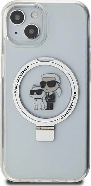 Mbështjellës Karl Lagerfeld Ring Stand Karl&Choupette MagSafe për iPhone 14/15/13, Bardhë