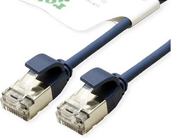 Kablë rrjeti ROLINE Green 21.44.3347-50, Cat6a, 5 m, U/FTP, RJ-45, 10GbE, 50 copë, blu