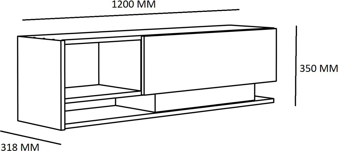 Komodë TV Hanah Home, Damla, ngjyrë e bardhë