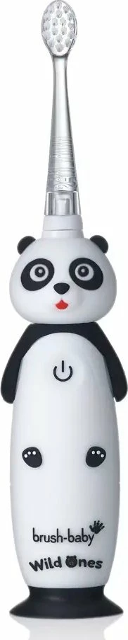 Furçë dhëmbësh elektrike Brush-baby WildOnes Panda, sonike 16000 lëvizje/min, 2 moda, set me 3 koka, e bardhë