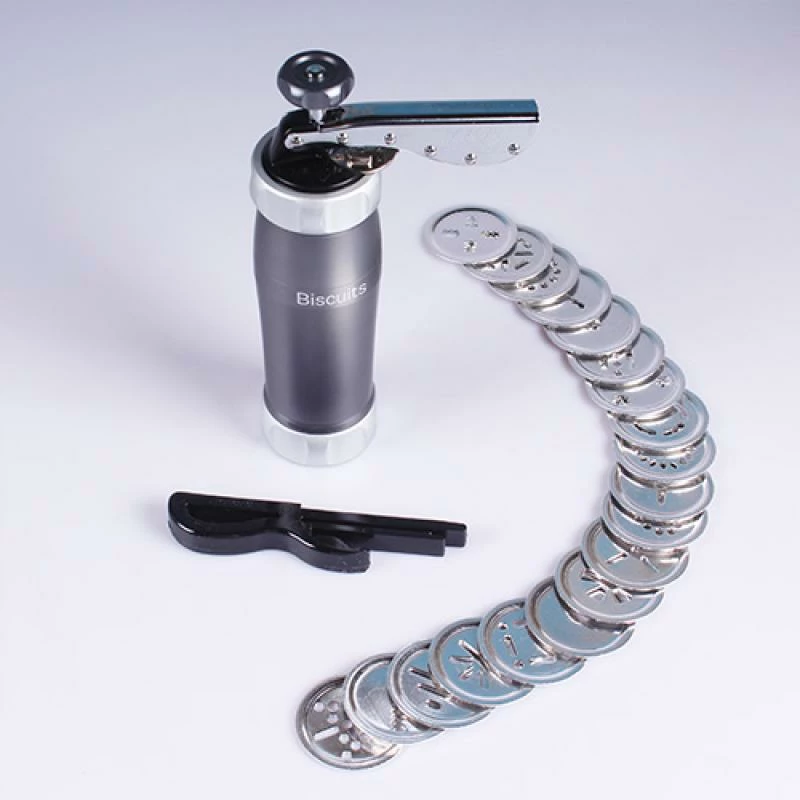 Shtypëse biskotash Marcato Biscuit Machine Design BI-DES-POWD-GRI (BIDESPOWDGRI), manuale, me disqe forme të ndërrueshme, gri pluhur