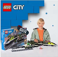 Set ndërtimi LEGO City Express Passenger Train, 7 vjeç e lart, plastik, 764 pjesë, shumëngjyrësh