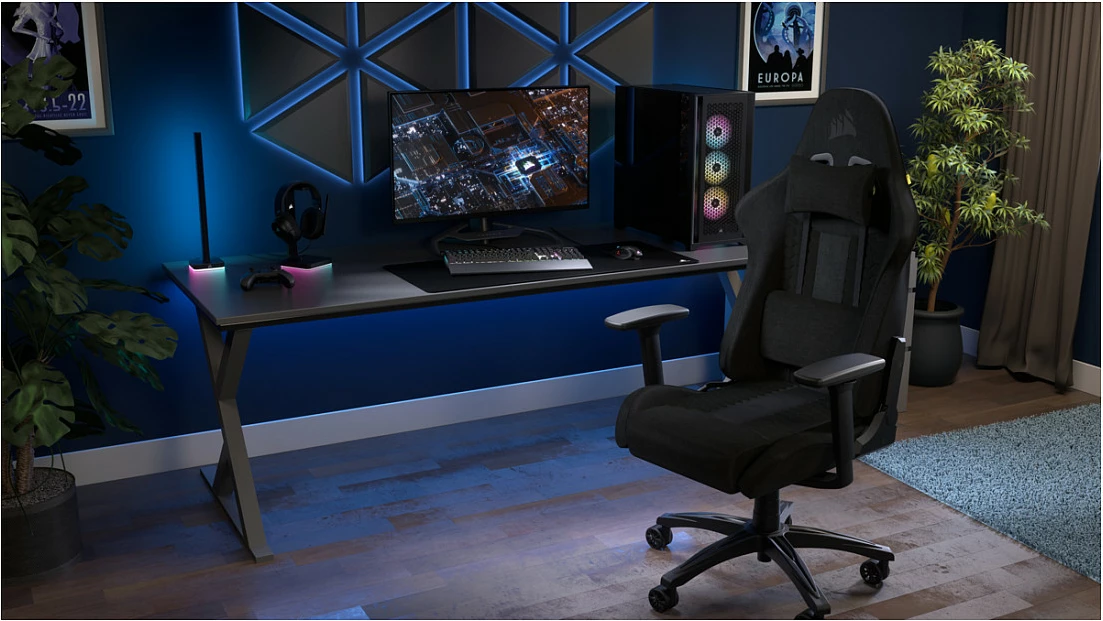 Karrige gaming Corsair TC100 Relaxed, 2D armrest, ergonomike, e zezë
