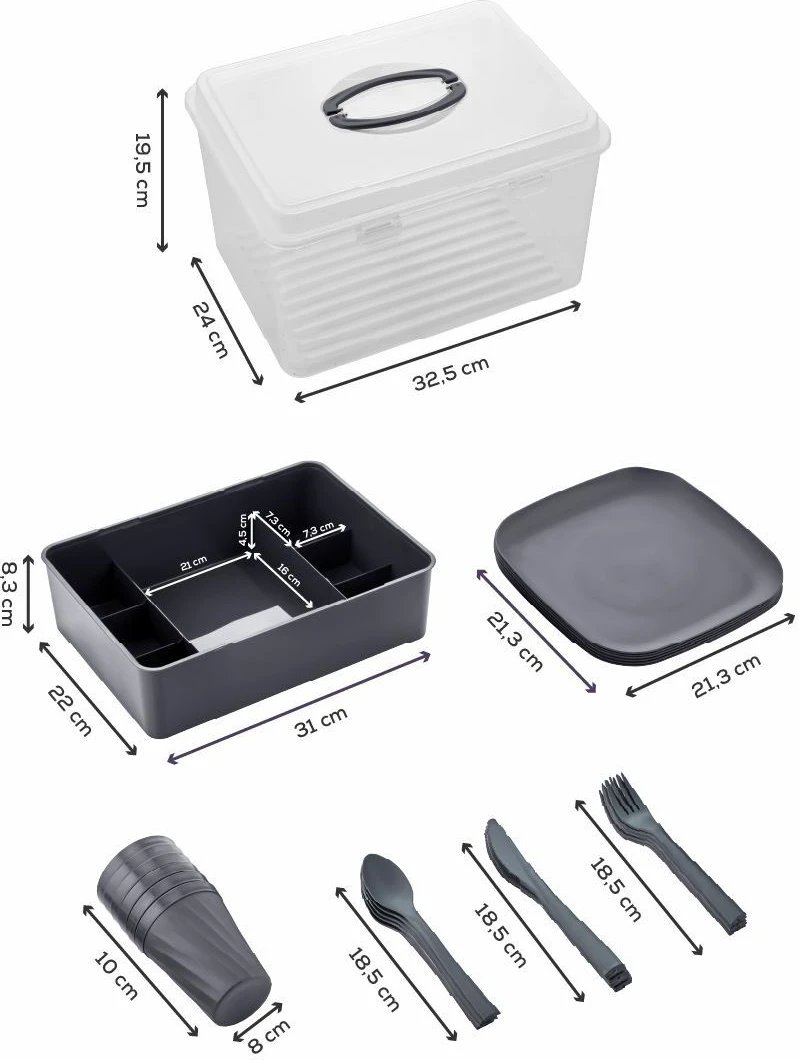 Set pikniku Hermia Concept, Dp-71, anthracite, 6 pjesë