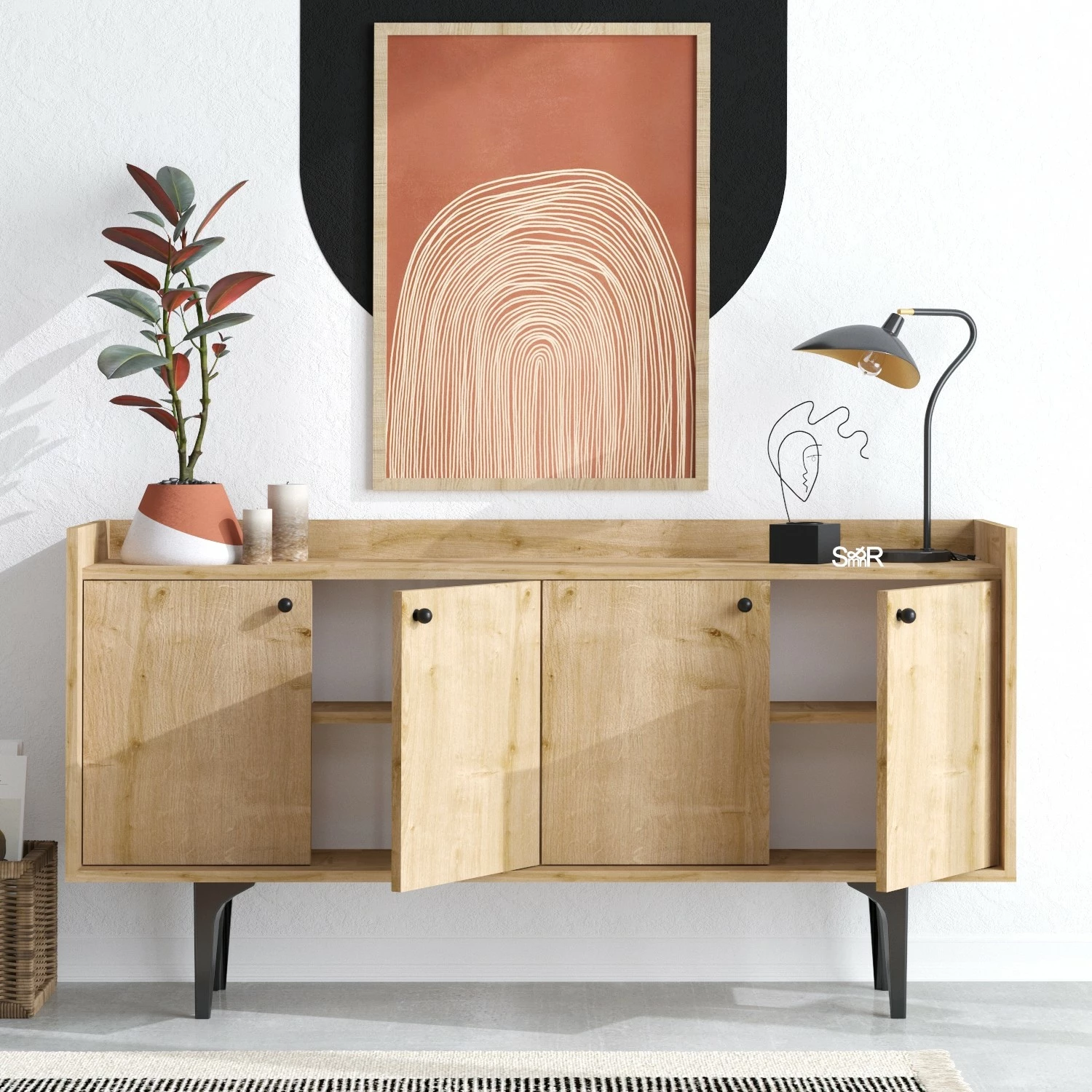 Konsol Skye Decor, ngjyrë lisi safir