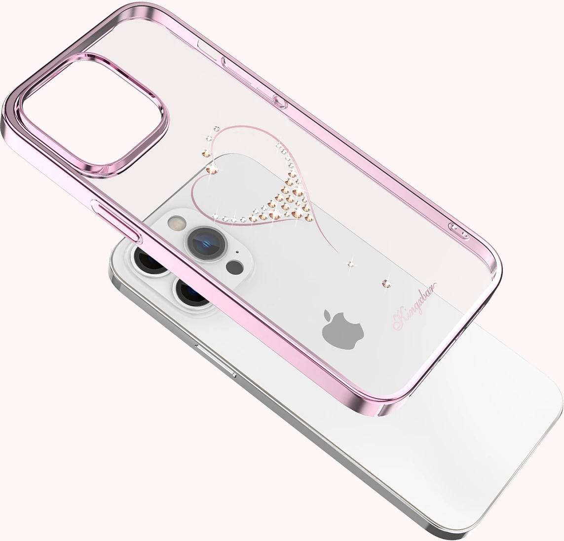 Mbështjellës Kingxbar Wish Series për iPhone 14 Plus, me kristale Swarovski, Rozë