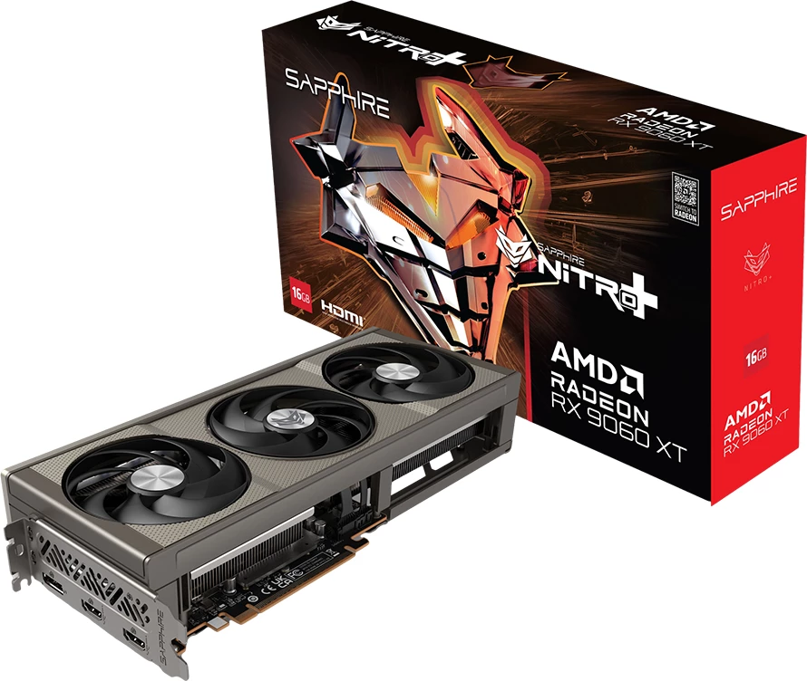 Kartelë grafike SAPPHIRE NITRO+ AMD Radeon RX 9060 XT Gaming OC 16GB GDDR6, Dual HDMI/DP