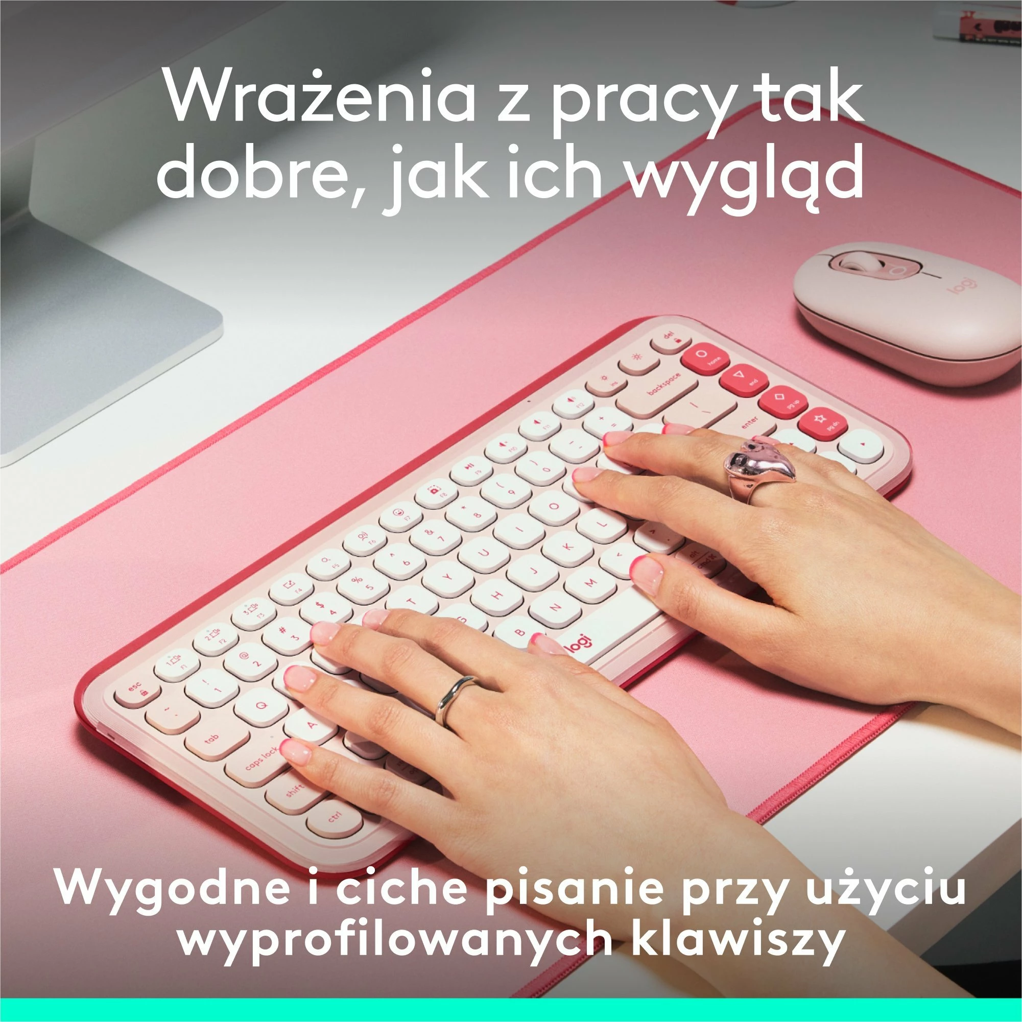 Tastierë pa kabllo Bluetooth Logitech POP Icon Keys 920-013073, US INTL, pa numpad, rozë
