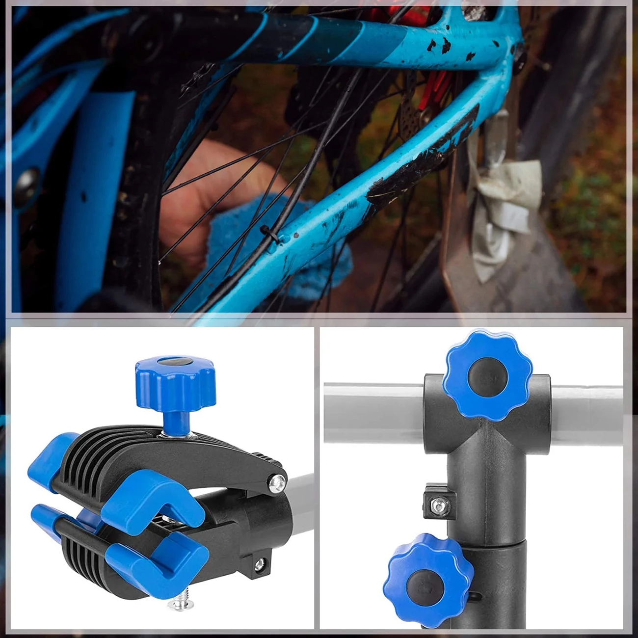 Qëndrim shërbimi për biçikletë Rockbros MP-01, tavolinor/mur, çelik karboni, i zi