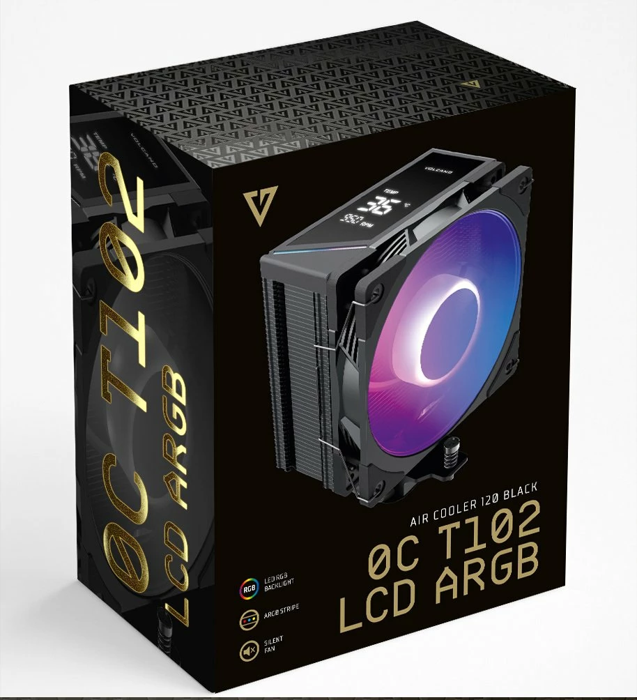 Ftohës CPU Modecom Volcano 0C T102 LCD ARGB 120mm 190W, i zi