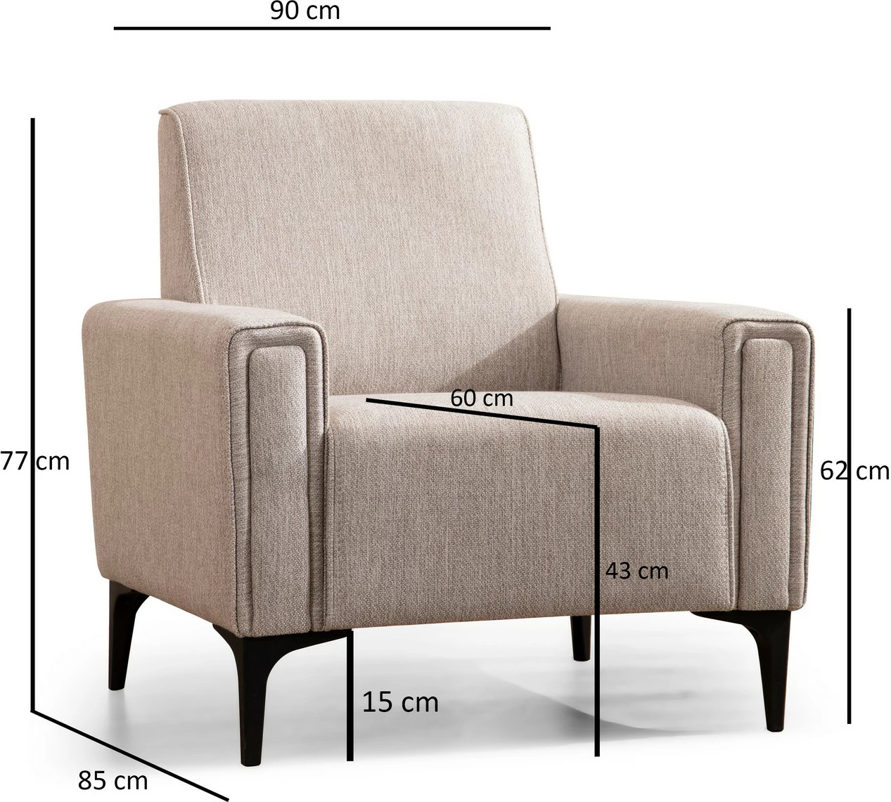 Karrige një vendëshe Atelier del Sofa, Horizon, ngjyrë kafe e çelët
