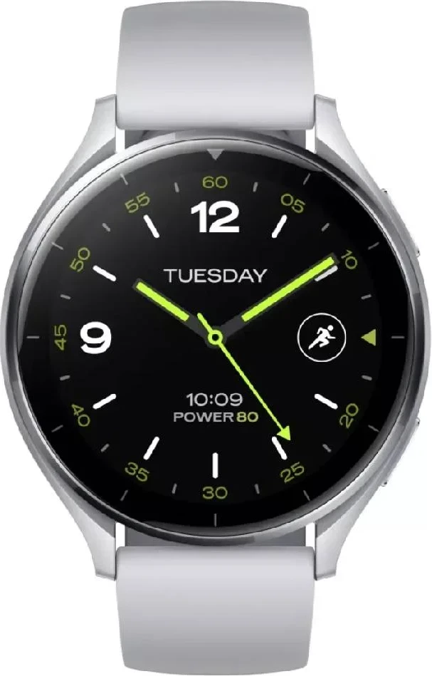Smartwatch, Xiaomi Watch 2 1.43\" AMOLED, GPS, 5 ATM, Bluetooth 5.2, 495 mAh, kasë argjendi me rrip TPU gri