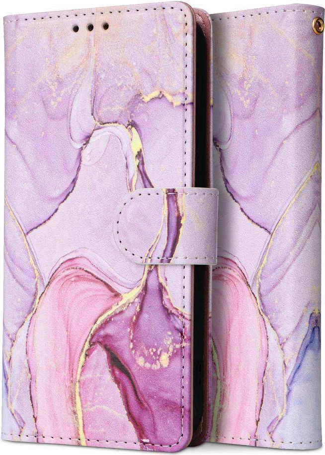 Mbështjellës flip wallet HAVANA Fancy Diary Marble për Samsung Galaxy A23, me rrip magnetik, me xhepa për karta, vjollcë