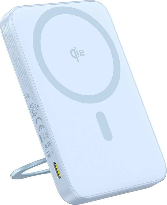 Powerbank Baseus PicoGo Qi2 P10076800313-00 5000mAh 20W me qëndrim/këmbicë palosëse, karikim wireless magnetik, USB-C, blu