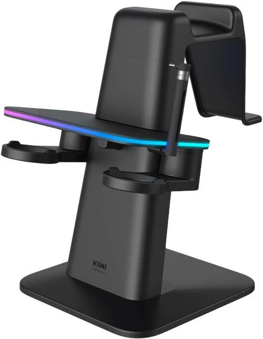 Stacion karikimi RGB për VR KiwiDesign QC03 për Meta Quest 3/Quest 2/Quest PRO, i zi