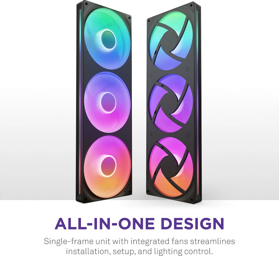 Ventilatorë për kasë NZXT F420 RGB Core, 3x140mm, PWM, ARGB, i zi
